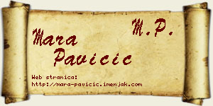 Mara Pavičić vizit kartica